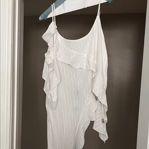 Fashion Nova White Ruffle Tank Top